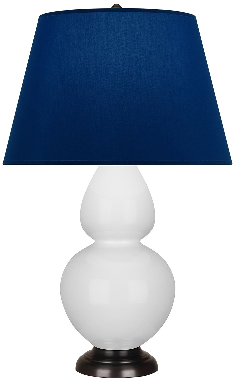 Double Gourd 31"H Daisy & Bronze Table Lamp w/ Navy & Gray Made to Order