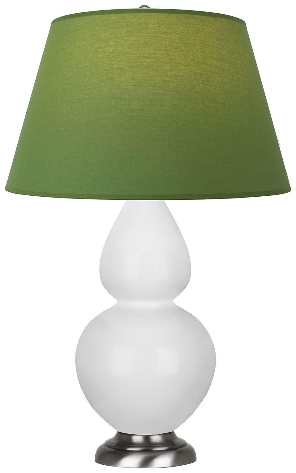 Double Gourd 31"H Daisy & Silver Lamp w/ Tea Green & Taupe Made to Order