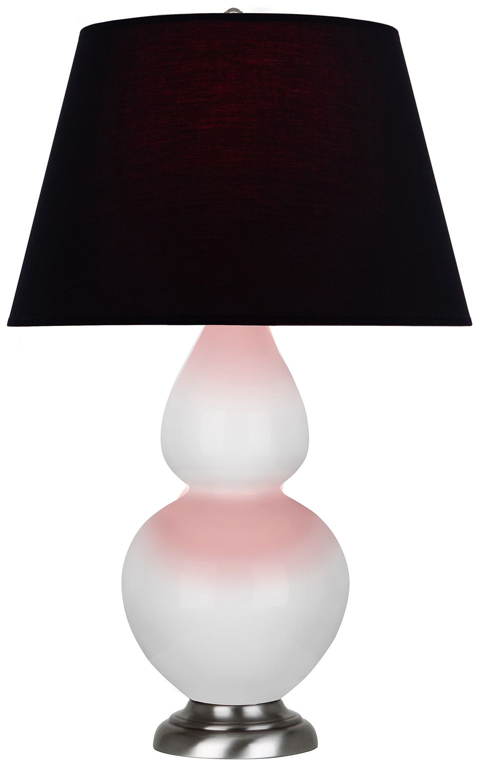Double Gourd 31"H Daisy & Silver Table Lamp w/ Ink & Rose Made to Order