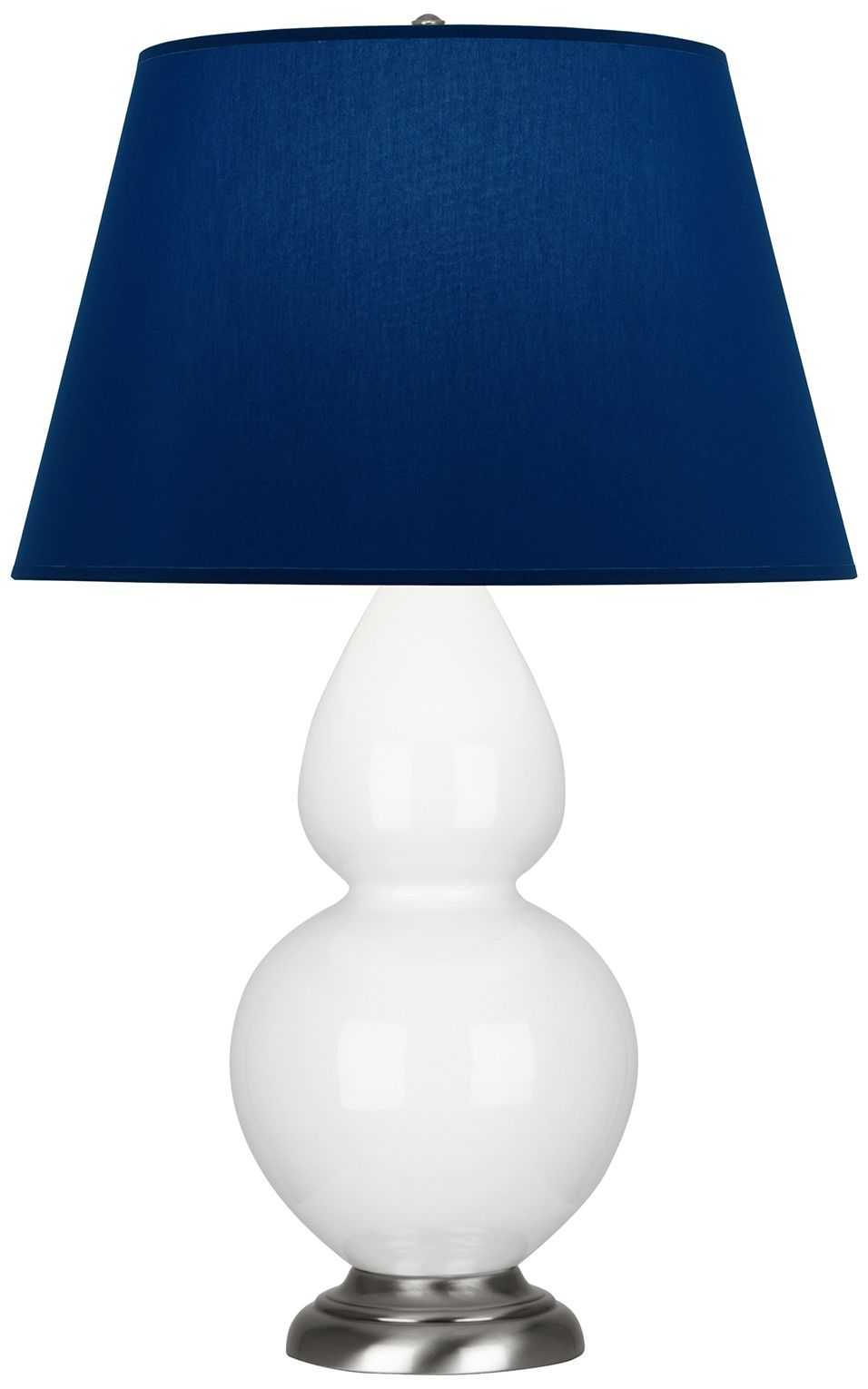 Double Gourd 31"H Daisy & Silver Table Lamp w/ Navy & Gray Made to Order