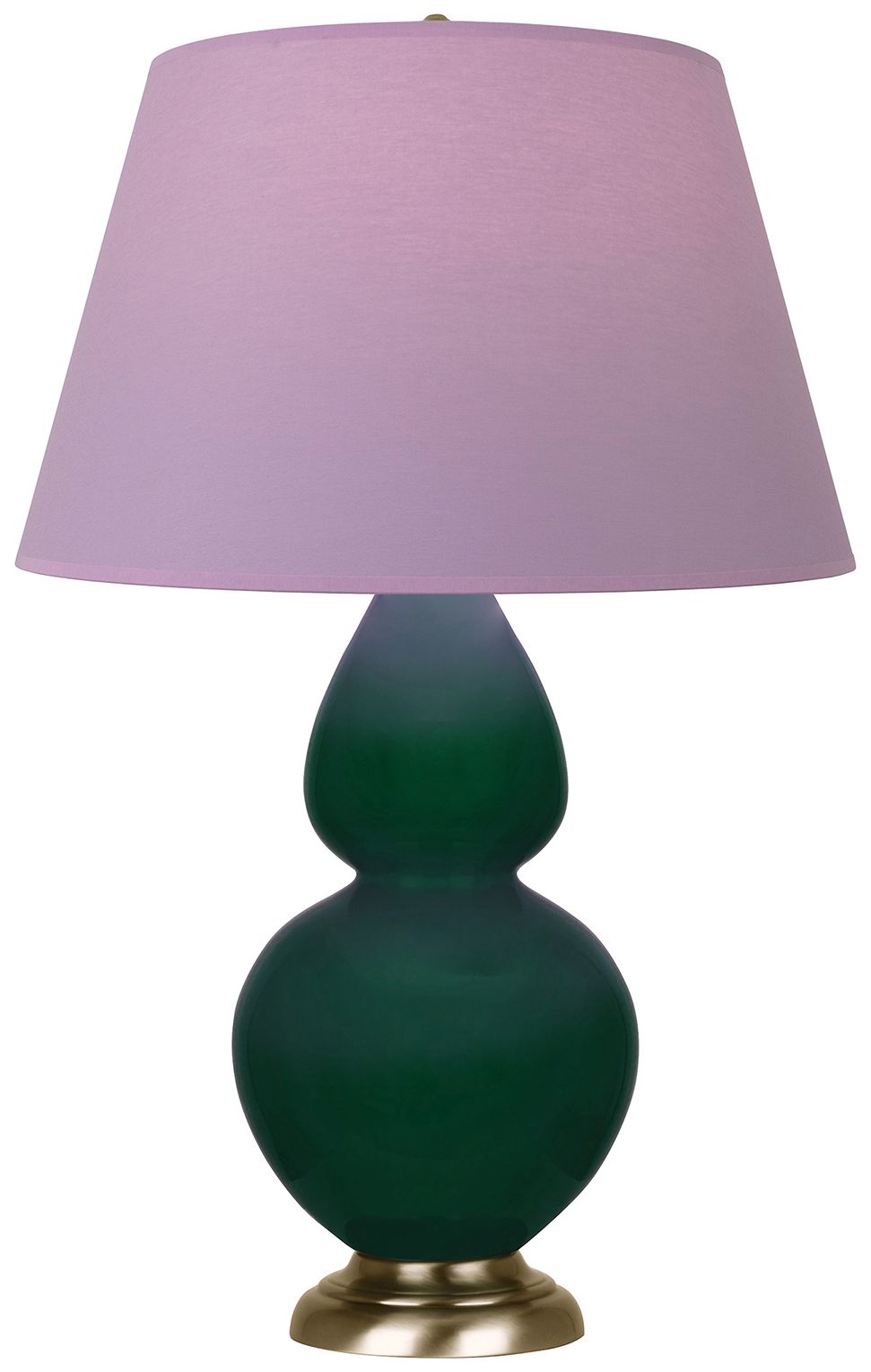 Double Gourd 31"H Jungle And Brass Lamp w/ Lavender And Plum Made to Order