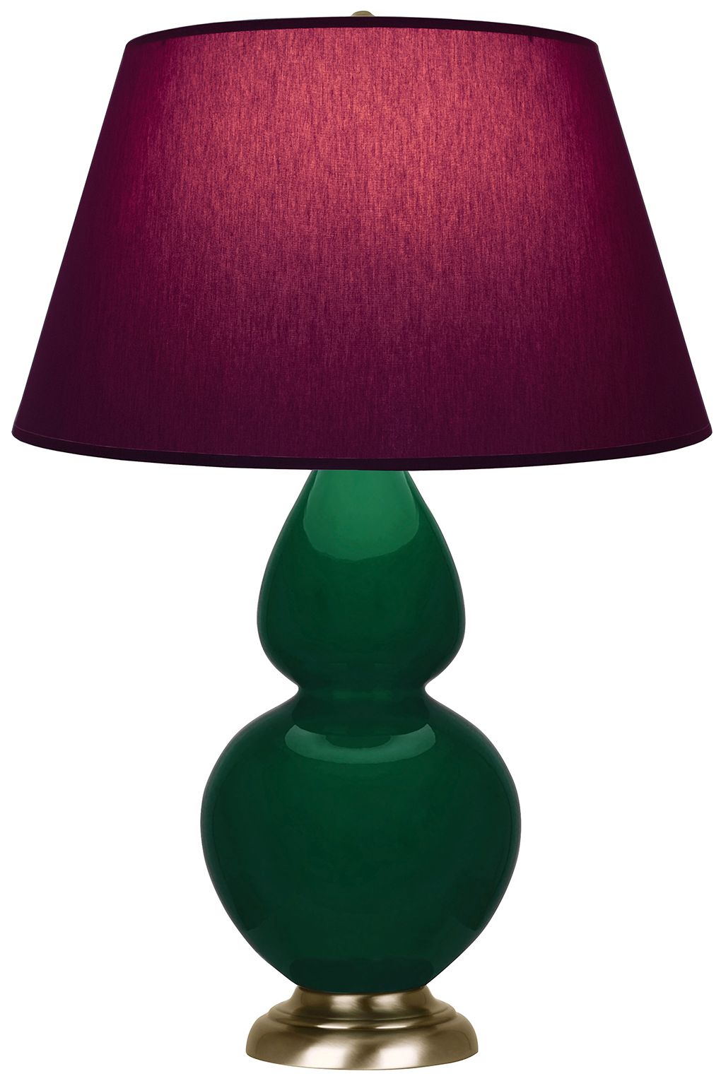 Double Gourd 31"H Jungle And Brass Lamp w/ Plum And Lavender Made to Order