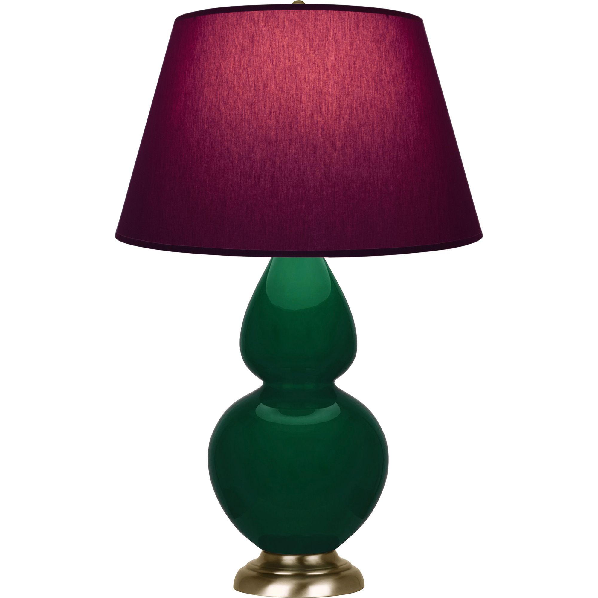 Image 2 Double Gourd 31"H Jungle And Brass Lamp w/ Plum And Lavender Made to Order more views