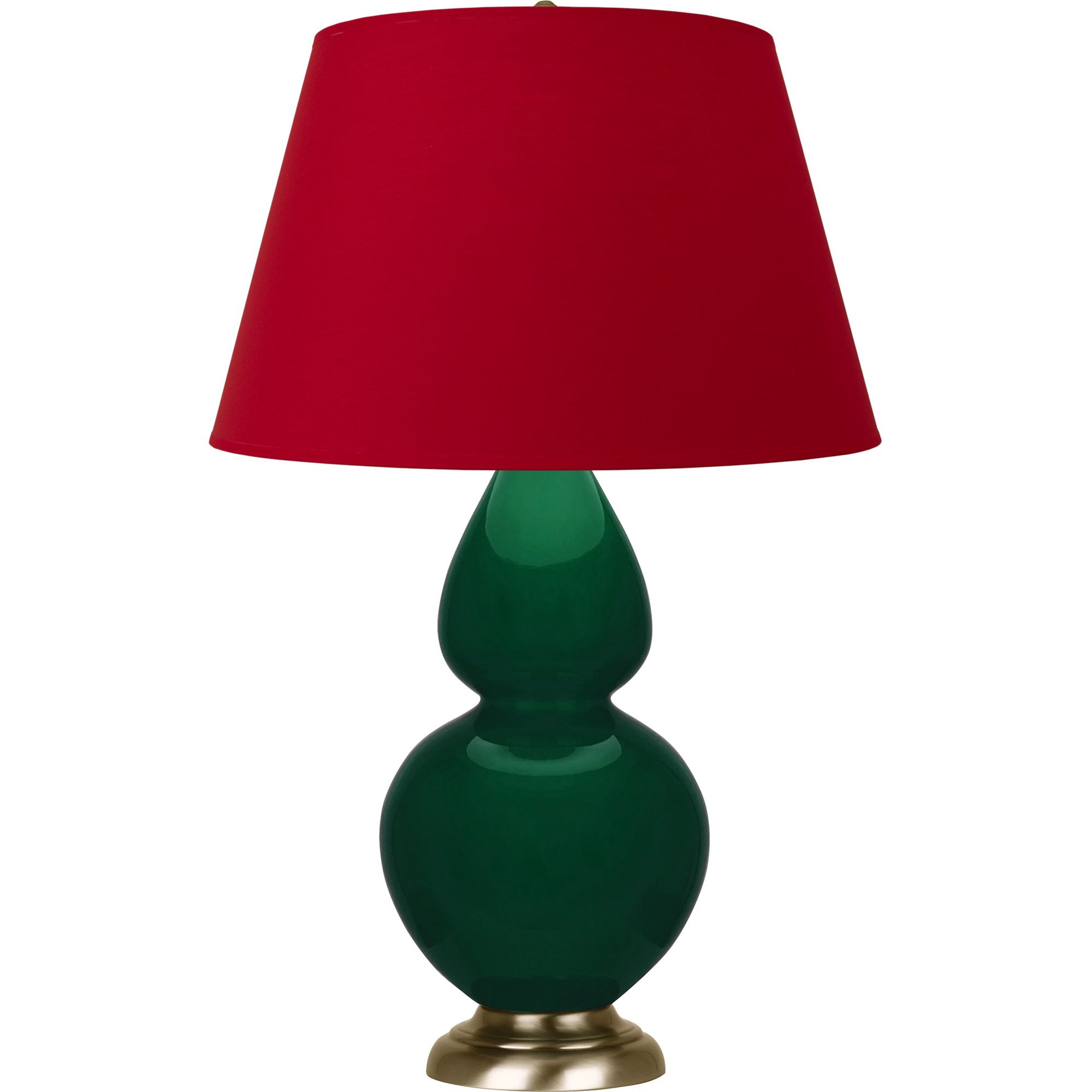 Image 2 Double Gourd 31"H Jungle And Brass Table Lamp w/ Black And Red Shade more views