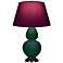 Double Gourd 31"H Jungle And Bronze Lamp w/ Plum And Lavender Shade