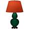 Double Gourd 31"H Jungle And Bronze Lamp w/ Tangerine And Taupe Shade