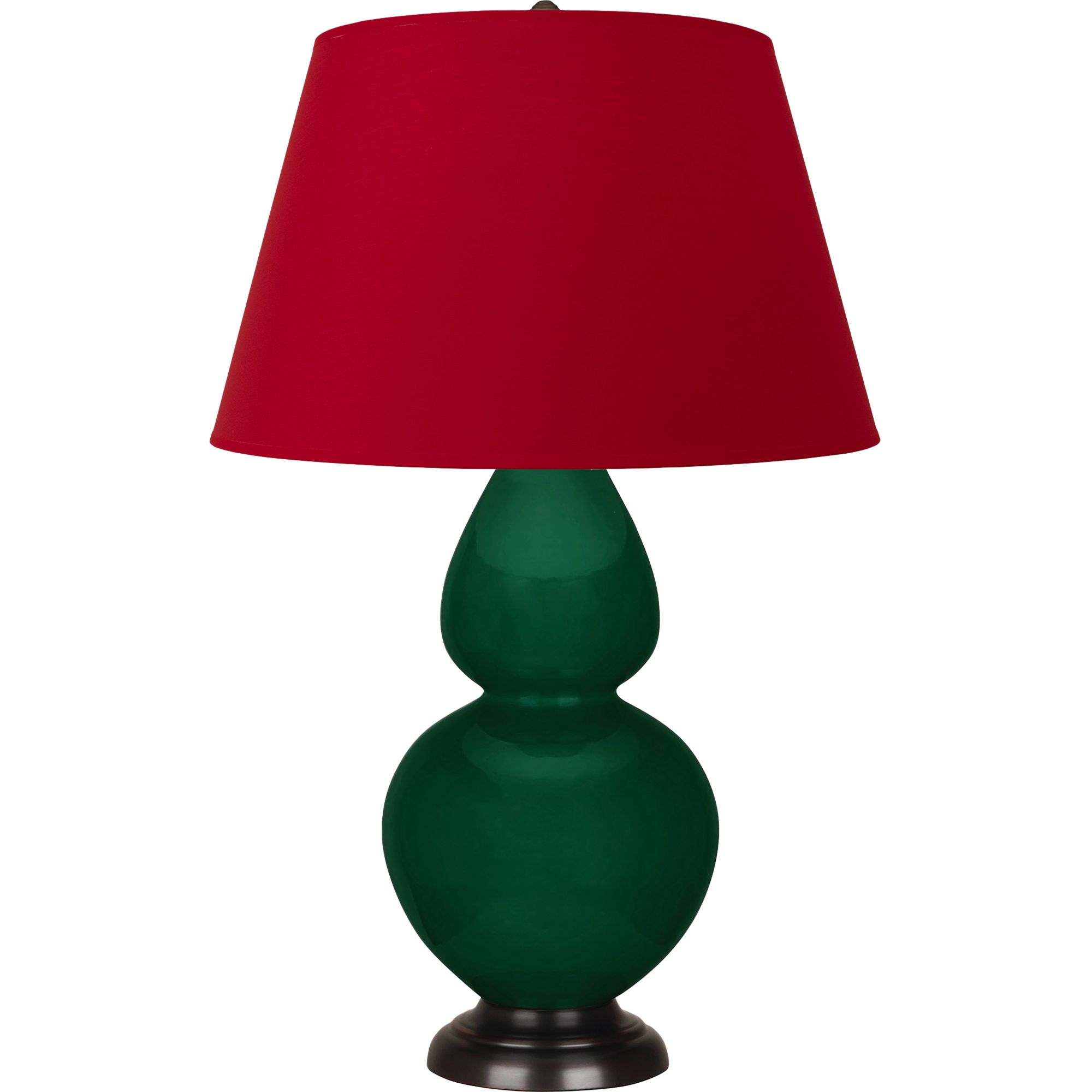Image 2 Double Gourd 31"H Jungle And Bronze Table Lamp w/ Black And Red Shade more views