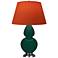 Double Gourd 31"H Jungle And Silver Lamp w/ Tangerine And Taupe Shade