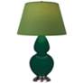 Double Gourd 31"H Jungle And Silver Lamp w/ Tea Green And Taupe Shade