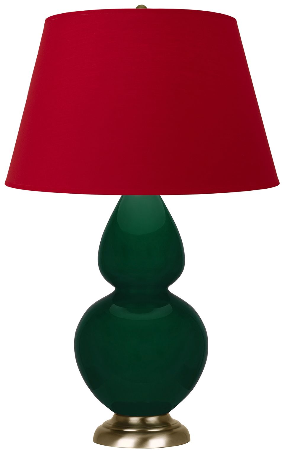 Double Gourd 31"H Jungle & Brass Table Lamp w/ Black & Red Made to Order