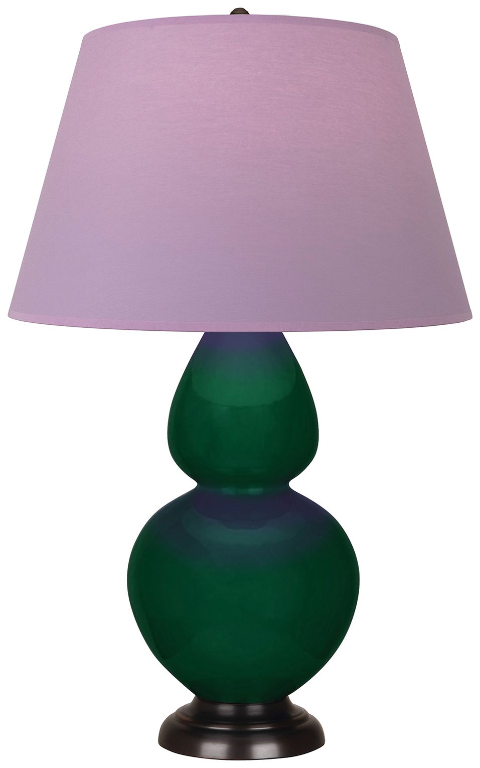Double Gourd 31"H Jungle & Bronze Lamp w/ Lavender & Plum Made to Order