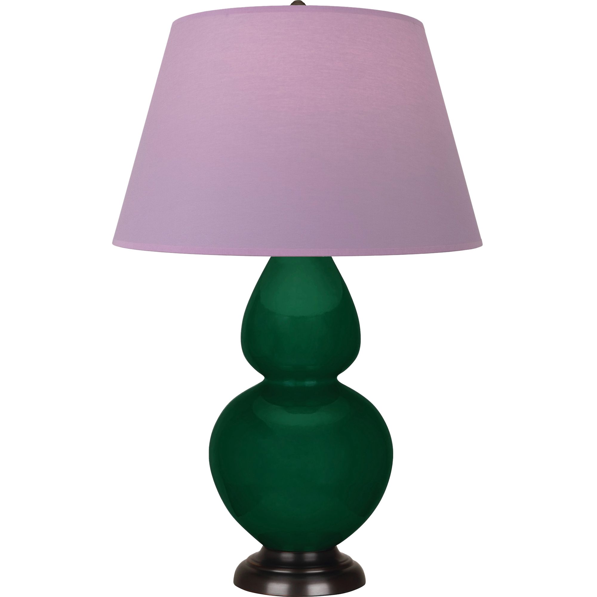Image 2 Double Gourd 31"H Jungle & Bronze Lamp w/ Lavender & Plum Made to Order more views