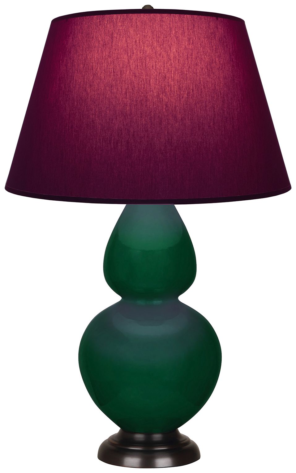 Double Gourd 31"H Jungle & Bronze Lamp w/ Plum & Lavender Made to Order