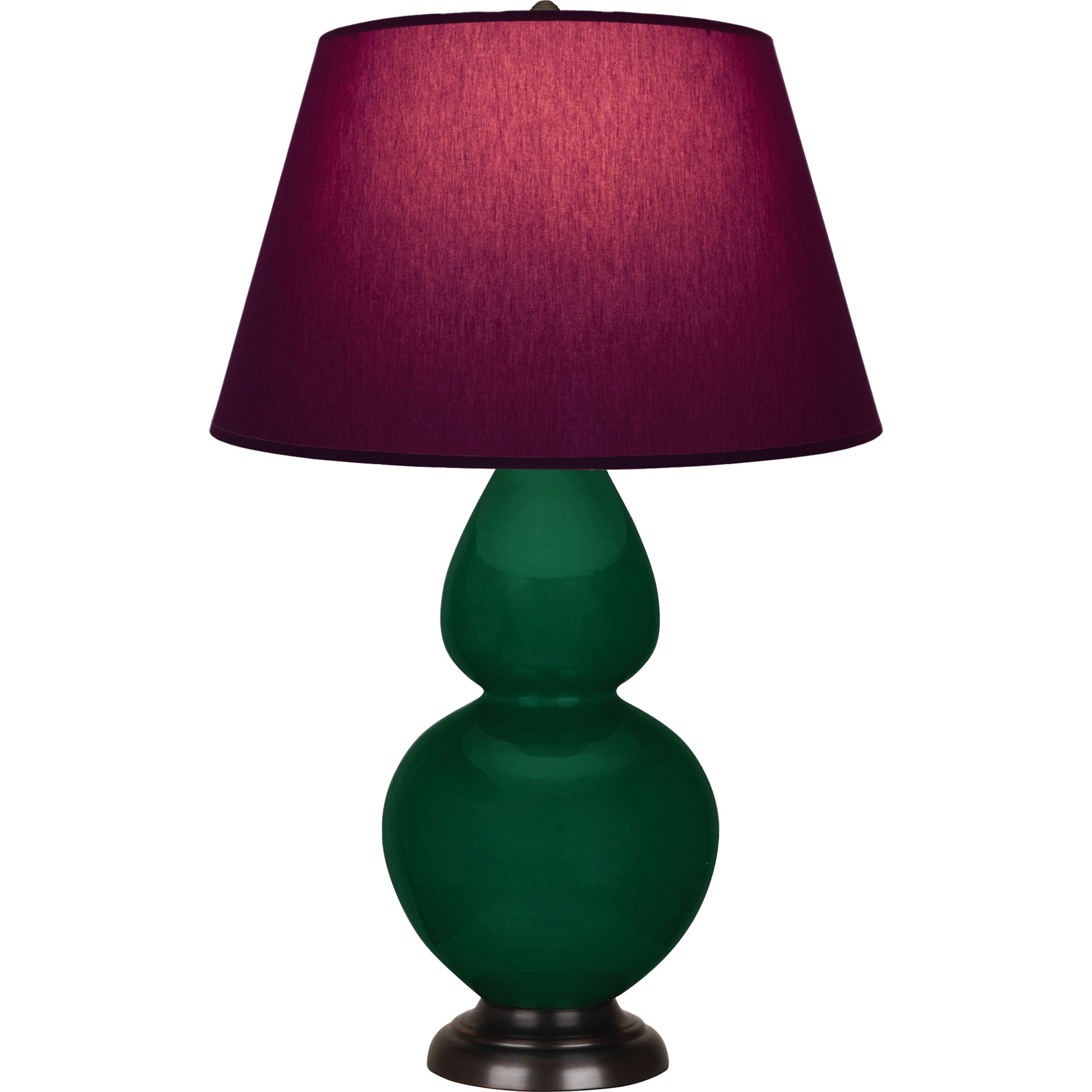 Image 2 Double Gourd 31"H Jungle & Bronze Lamp w/ Plum & Lavender Made to Order more views