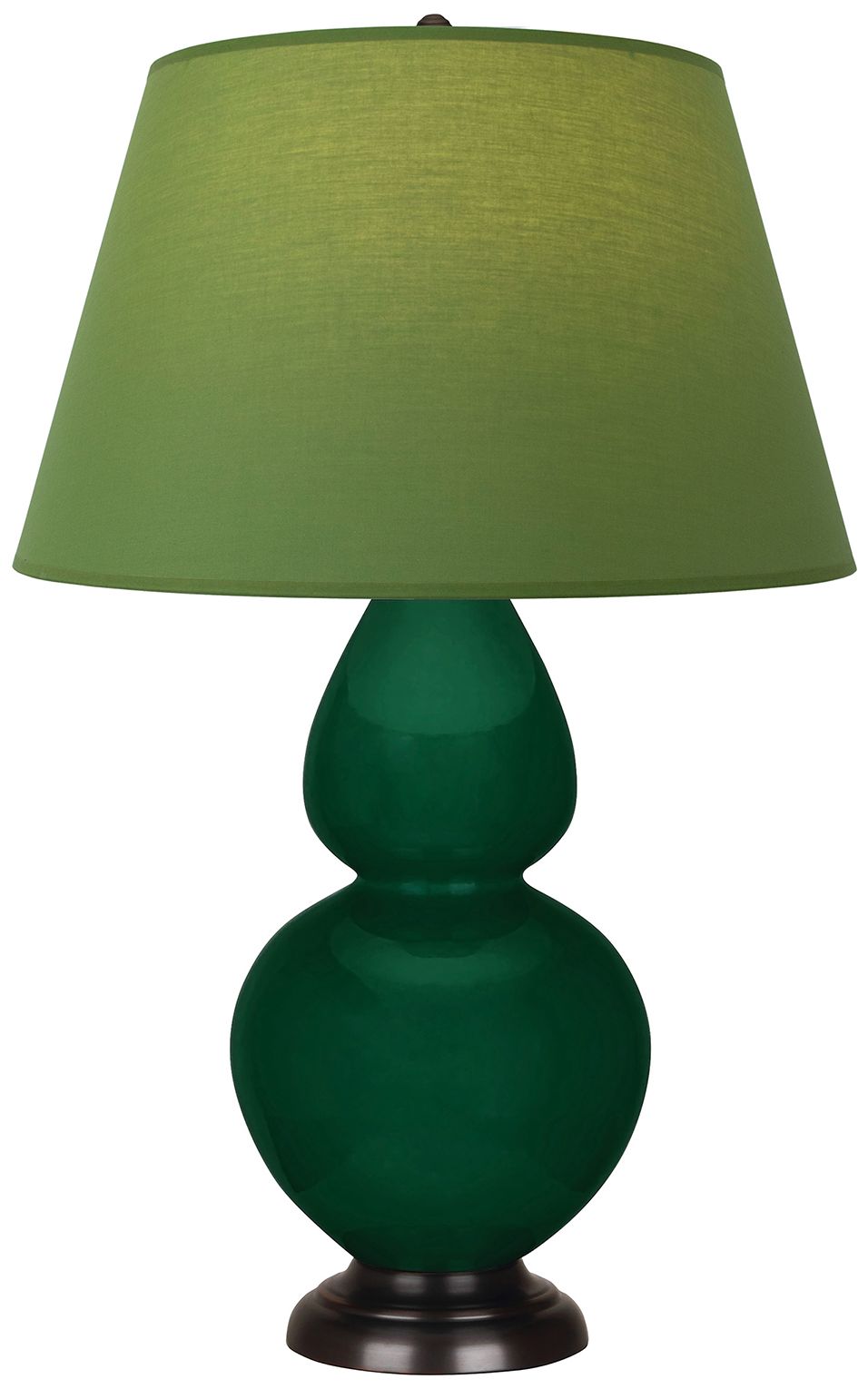 Double Gourd 31"H Jungle & Bronze Lamp w/ Tea Green & Taupe Made to Order