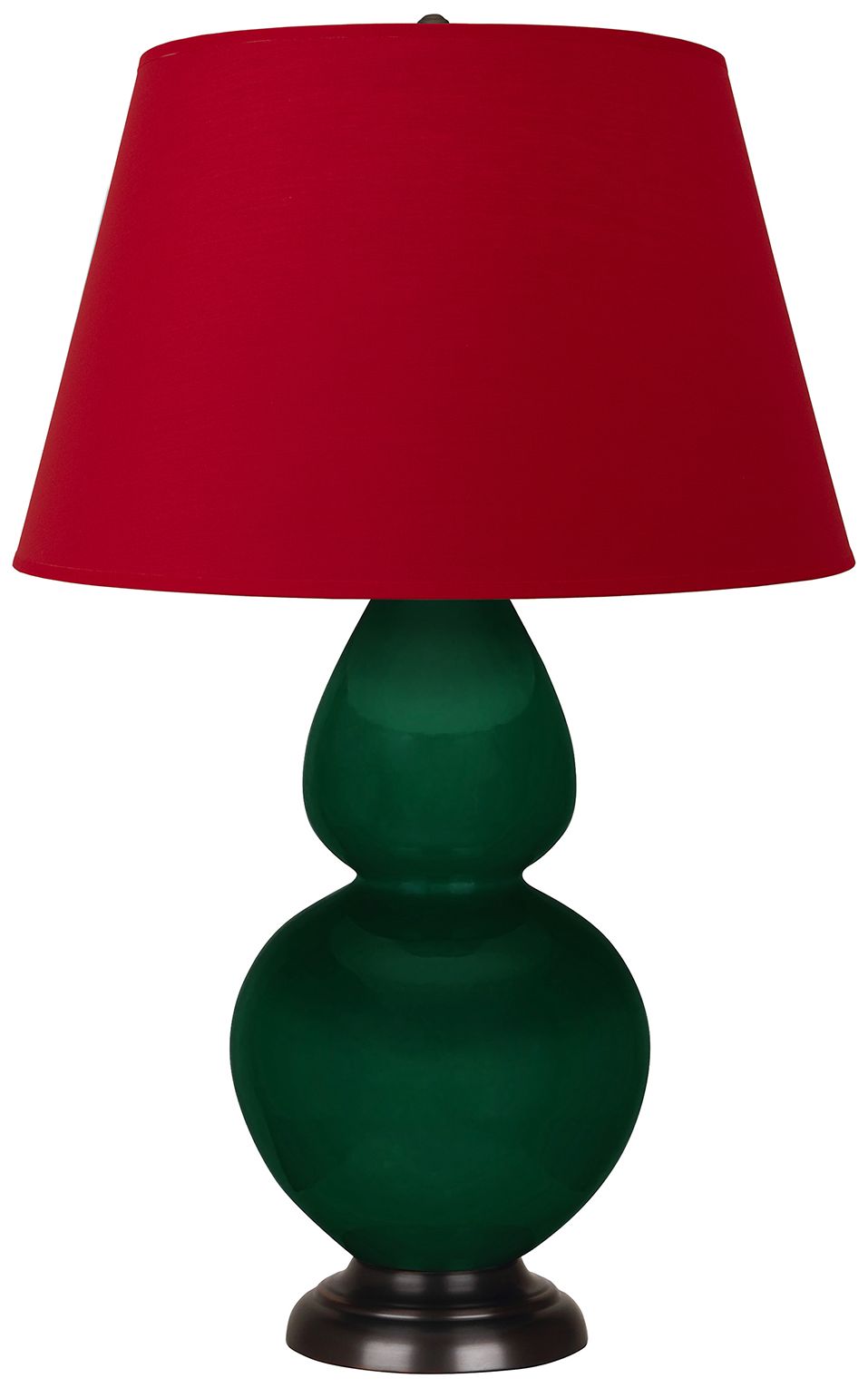 Double Gourd 31"H Jungle & Bronze Table Lamp w/ Black & Red Made to Order