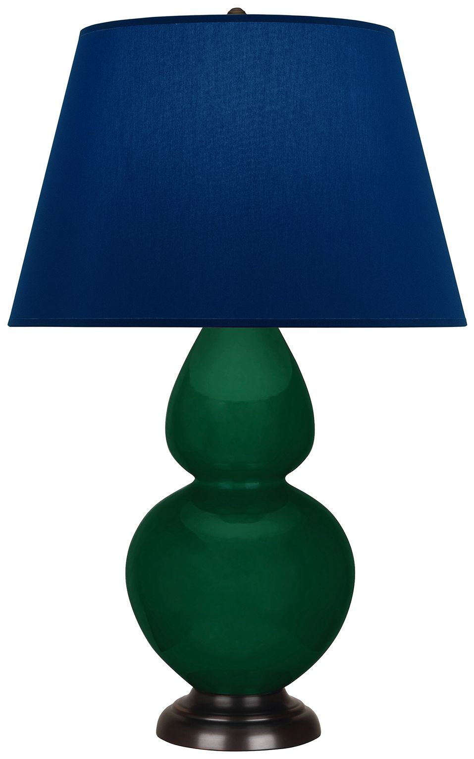 Double Gourd 31"H Jungle & Bronze Table Lamp w/ Navy & Gray Made to Order
