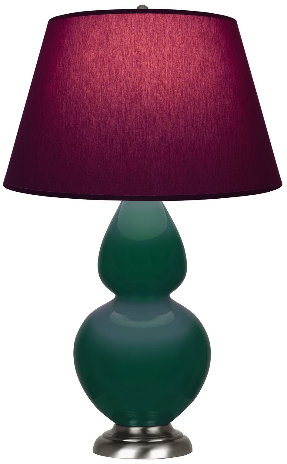 Double Gourd 31"H Jungle & Silver Lamp w/ Plum & Lavender Made to Order