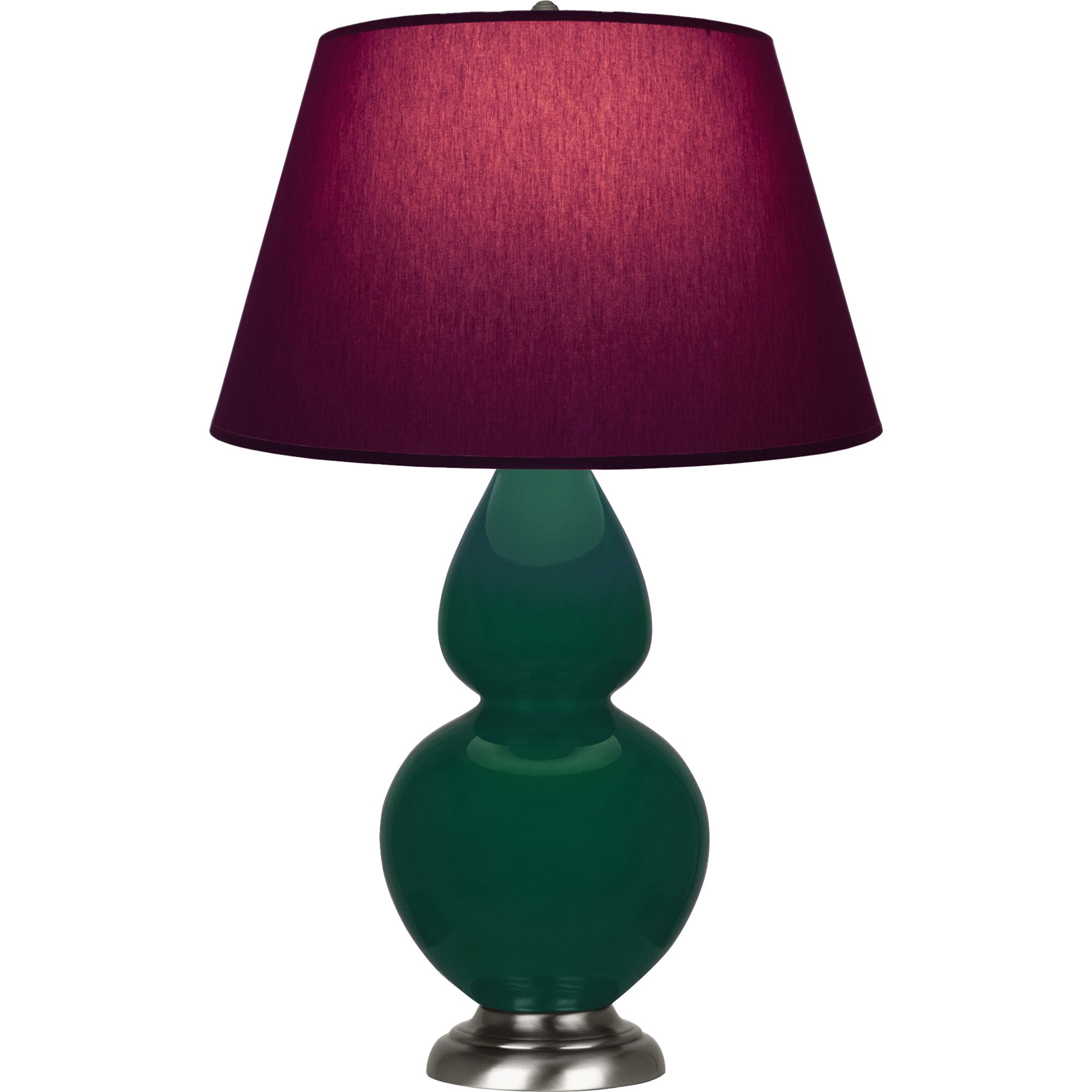 Image 2 Double Gourd 31"H Jungle & Silver Lamp w/ Plum & Lavender Made to Order more views