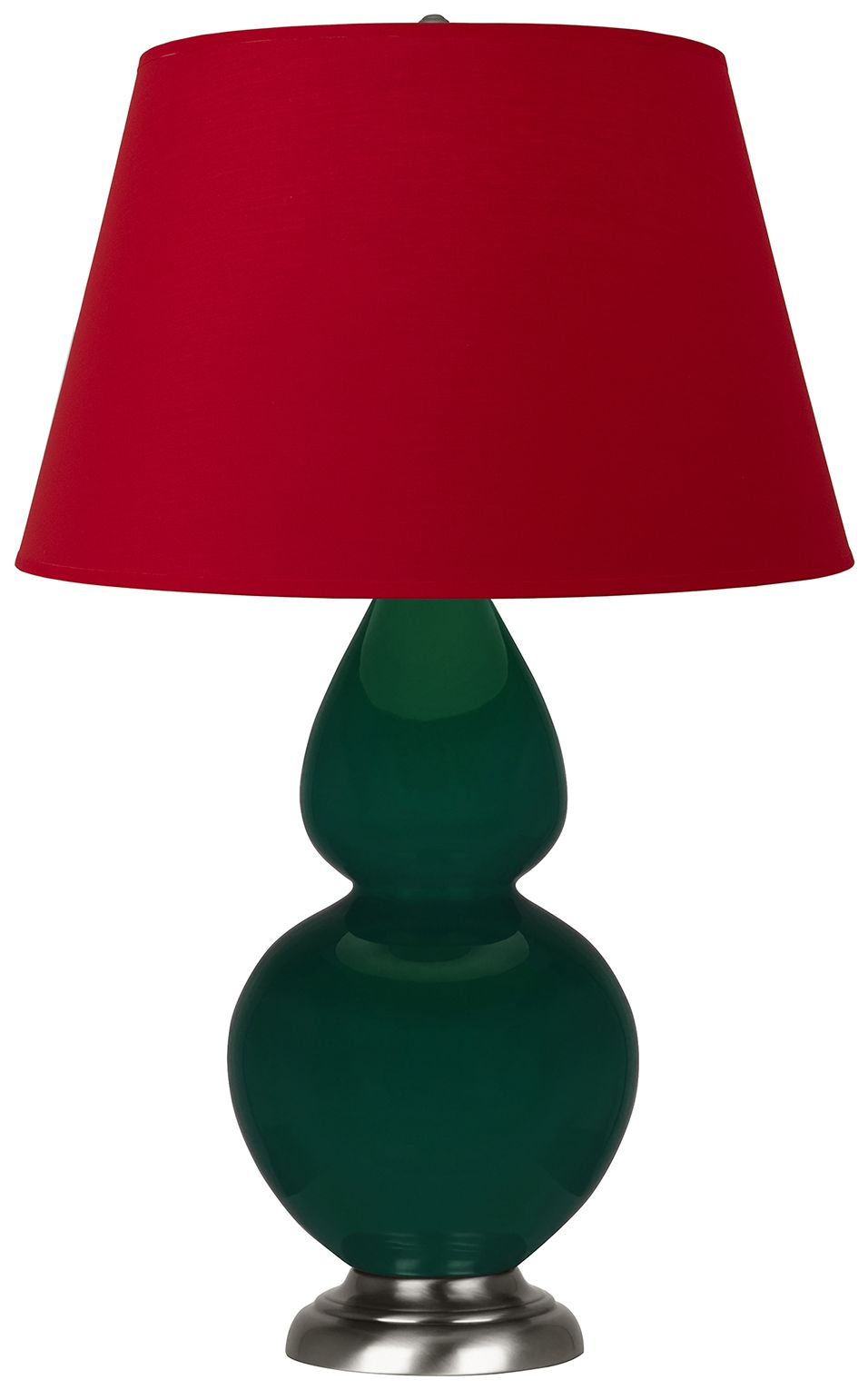 Double Gourd 31"H Jungle & Silver Table Lamp w/ Black & Red Made to Order