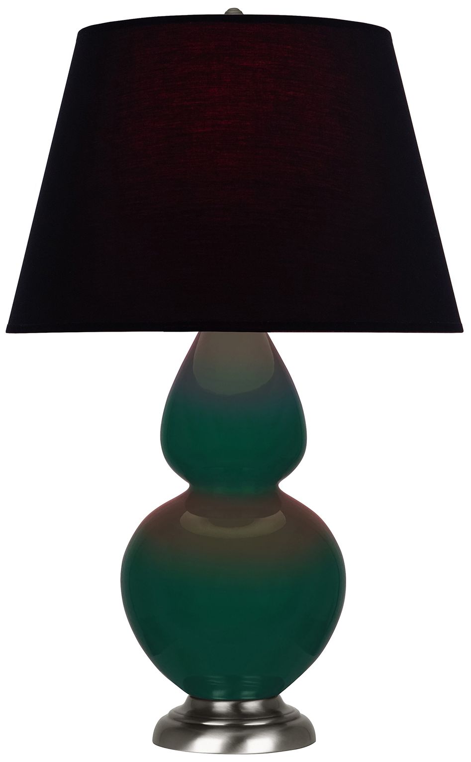 Double Gourd 31"H Jungle & Silver Table Lamp w/ Ink & Rose Made to Order