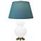 Double Gourd 31"H Lily And Brass Lamp w/ Bright Blue And Gray Shade