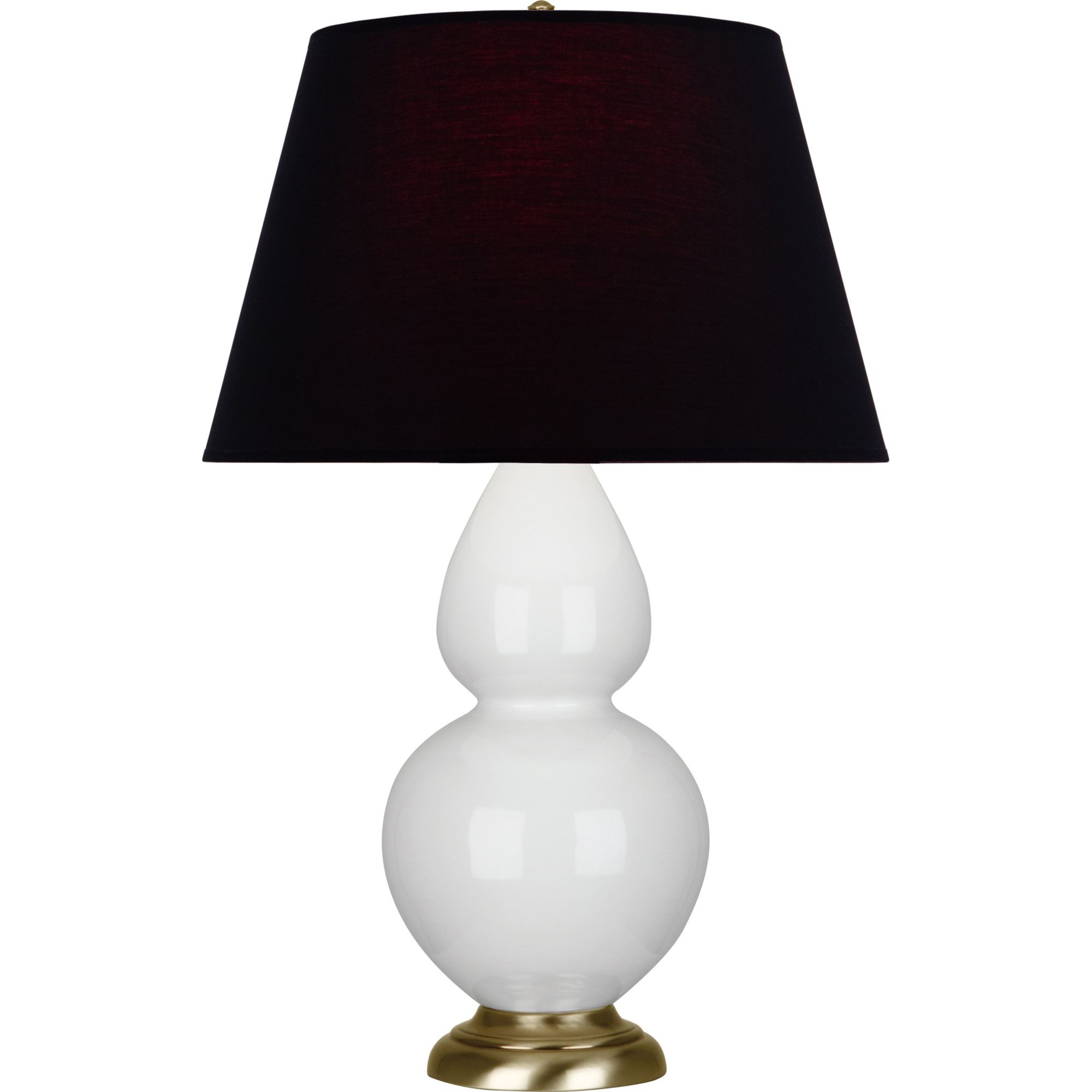 Image 2 Double Gourd 31"H Lily And Brass Table Lamp w/ Ink And Rose Shade more views