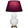 Double Gourd 31"H Lily And Brass Table Lamp w/ Plum And Lavender Shade
