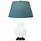 Double Gourd 31"H Lily And Bronze Lamp w/ Bright Blue And Gray Shade