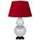 Double Gourd 31"H Lily And Bronze Table Lamp w/ Black And Red Shade