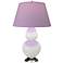 Double Gourd 31"H Lily And Silver Lamp w/ Lavender And Plum Shade