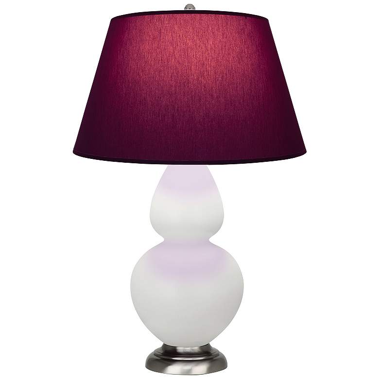 Image 1 Double Gourd 31"H Lily And Silver Lamp w/ Plum And Lavender Shade