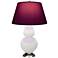 Double Gourd 31"H Lily And Silver Lamp w/ Plum And Lavender Shade