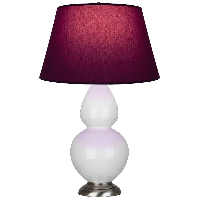 Image 1 Double Gourd 31"H Lily And Silver Lamp w/ Plum And Lavender Shade