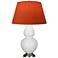 Double Gourd 31"H Lily And Silver Lamp w/ Tangerine And Taupe Shade