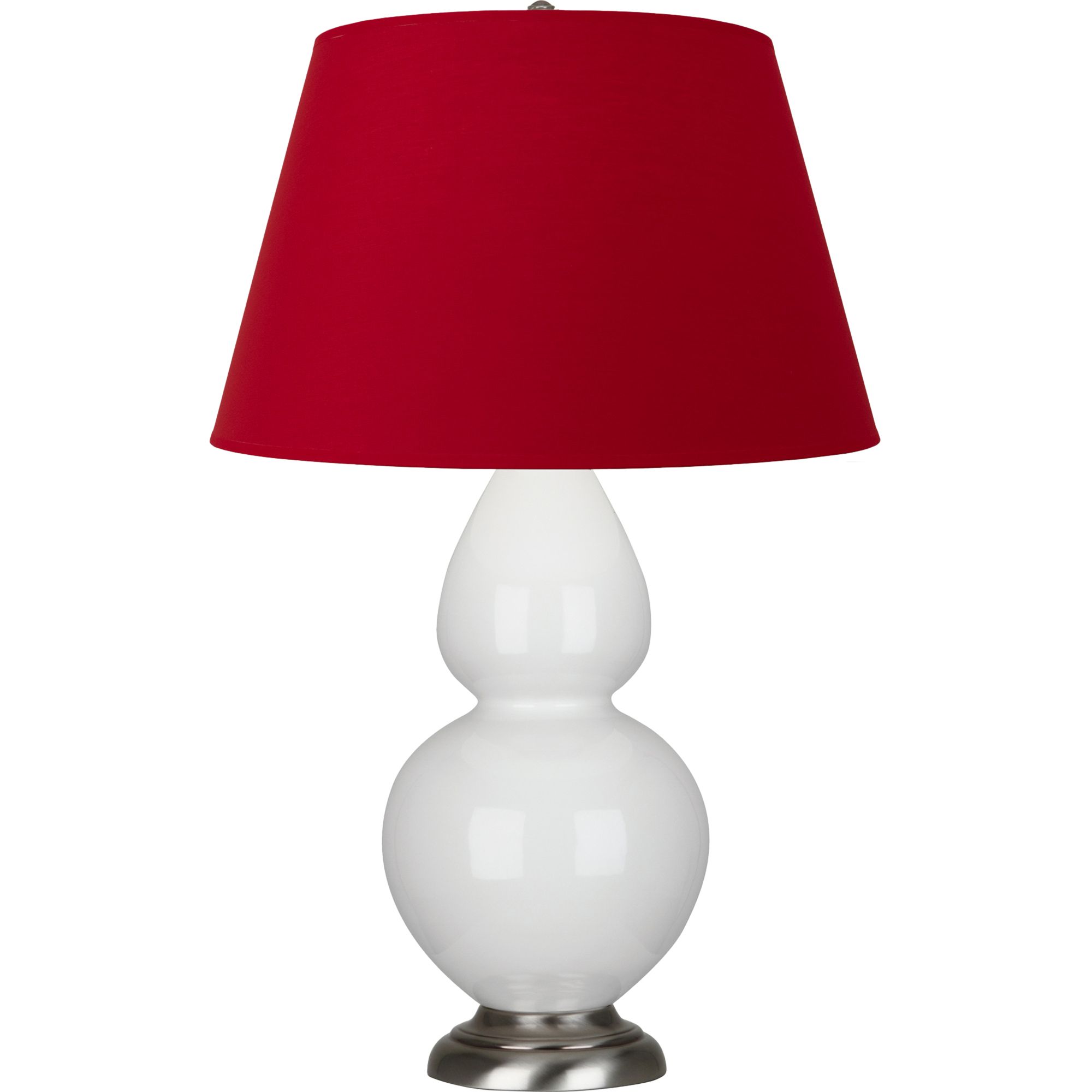 Image 2 Double Gourd 31"H Lily And Silver Table Lamp w/ Black And Red Shade more views