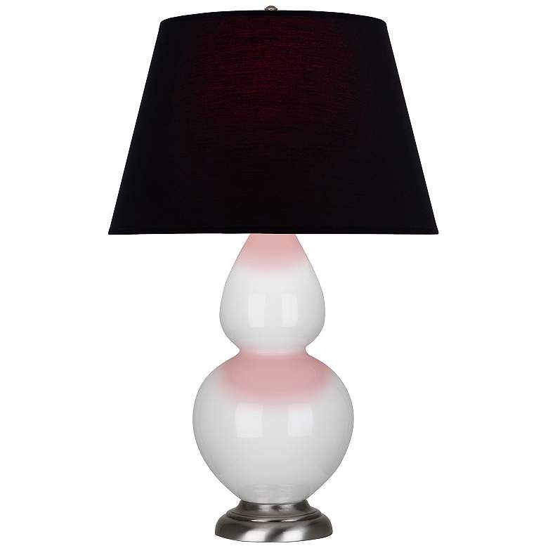 Image 1 Double Gourd 31"H Lily And Silver Table Lamp w/ Ink And Rose Shade