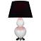 Double Gourd 31"H Lily And Silver Table Lamp w/ Ink And Rose Shade