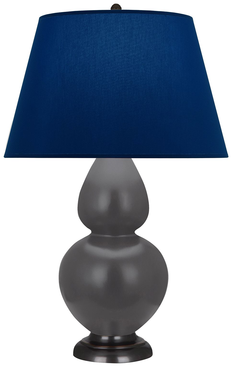 Double Gourd 31"H Matte Ash And Bronze Lamp w/ Navy And Gray Made to Order
