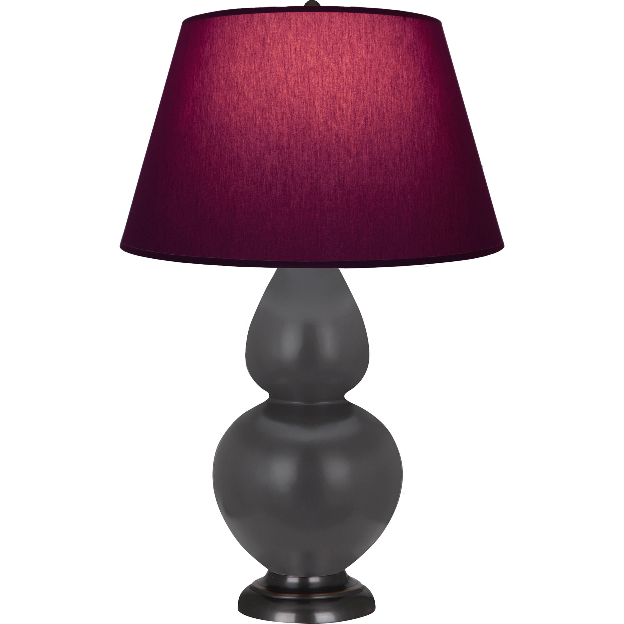 Image 2 Double Gourd 31"H Matte Ash And Bronze Lamp w/ Plum And Lavender Shade more views