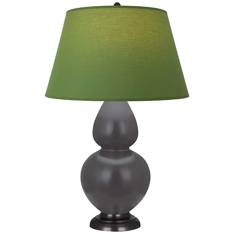Image 1 Double Gourd 31"H Matte Ash And Bronze Lamp w/ Tea And Taupe Shade