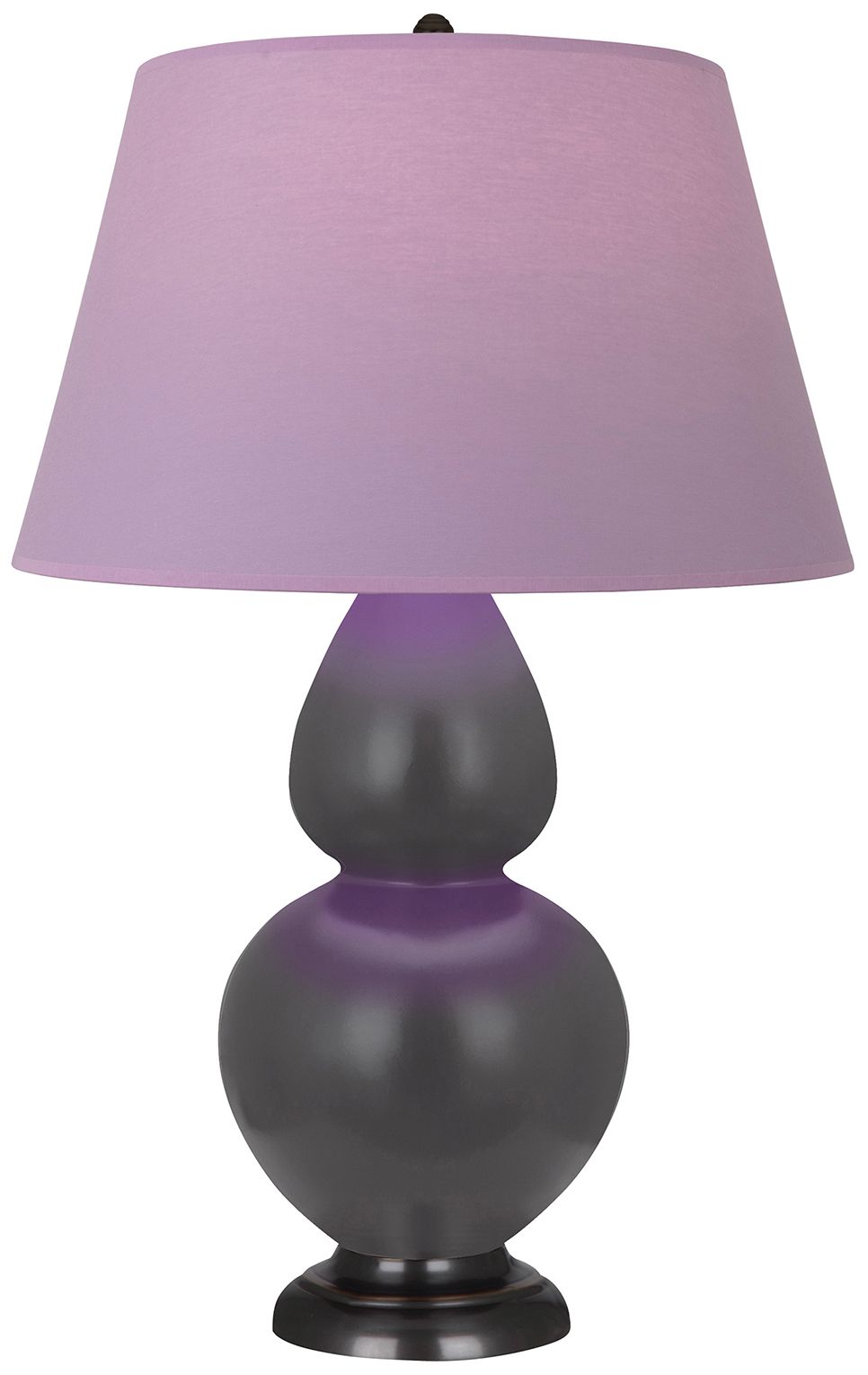 Double Gourd 31"H Matte Ash & Bronze Lamp w/ Lavender & Plum Made to Order