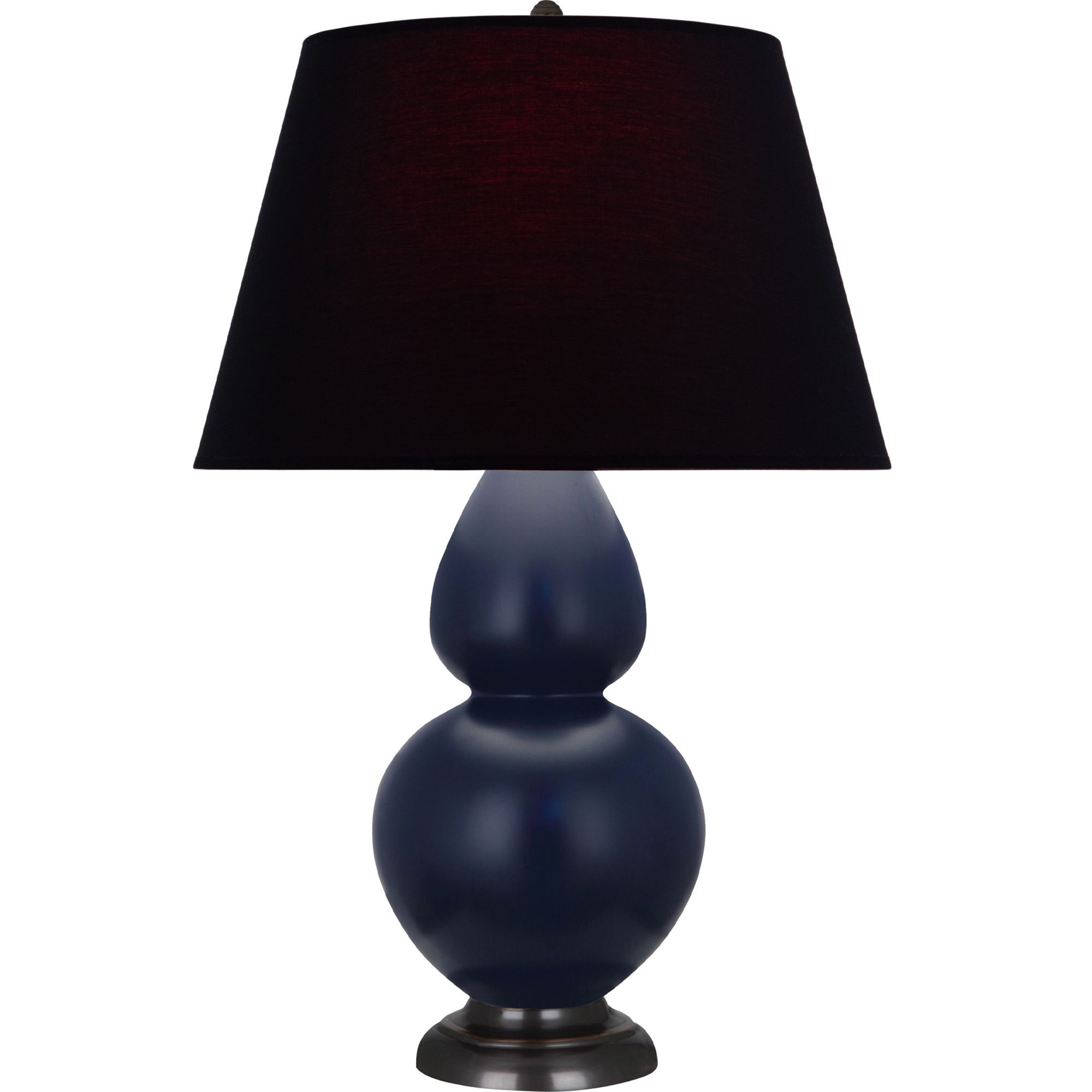 Image 2 Double Gourd 31"H Matte Blue And Bronze Lamp w/ Ink And Rose Made to Order more views