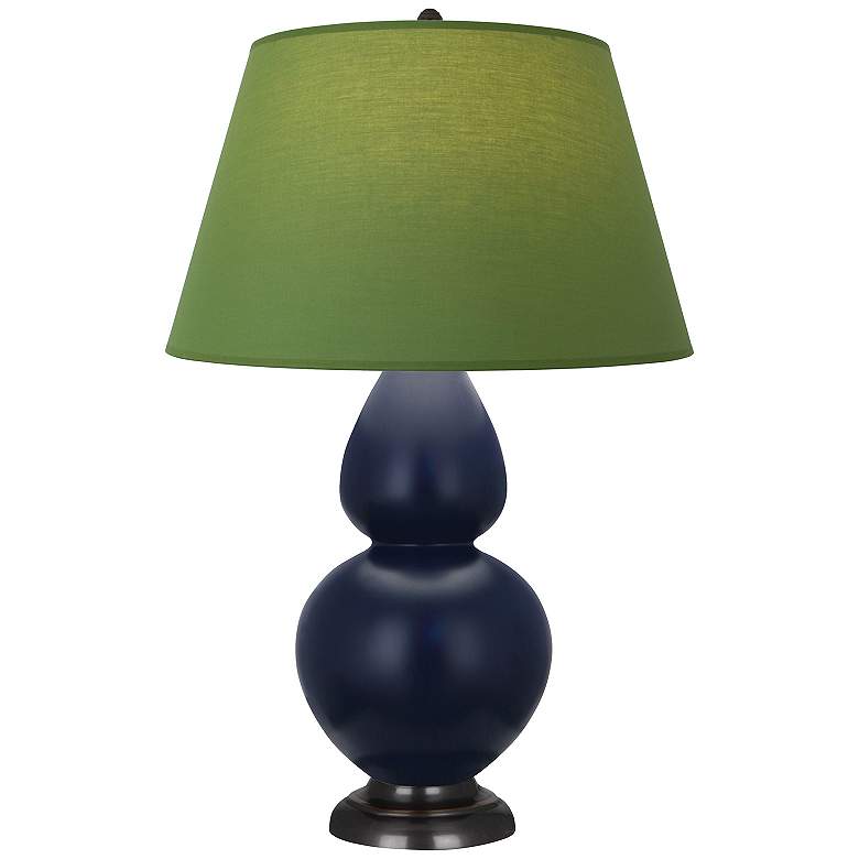 Image 1 Double Gourd 31"H Matte Blue And Bronze Lamp w/ Tea And Taupe Shade