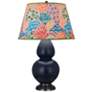 Double Gourd 31"H Matte Blue And Bronze Table Lamp w/ Spring Shade