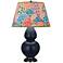 Double Gourd 31"H Matte Blue And Bronze Table Lamp w/ Spring Shade