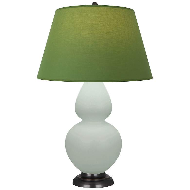 Image 1 Double Gourd 31"H Matte Celadon And Bronze Lamp w/ Tea And Taupe Shade