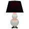 Double Gourd 31"H Matte Celadon And Silver Lamp w/ Ink And Rose Shade