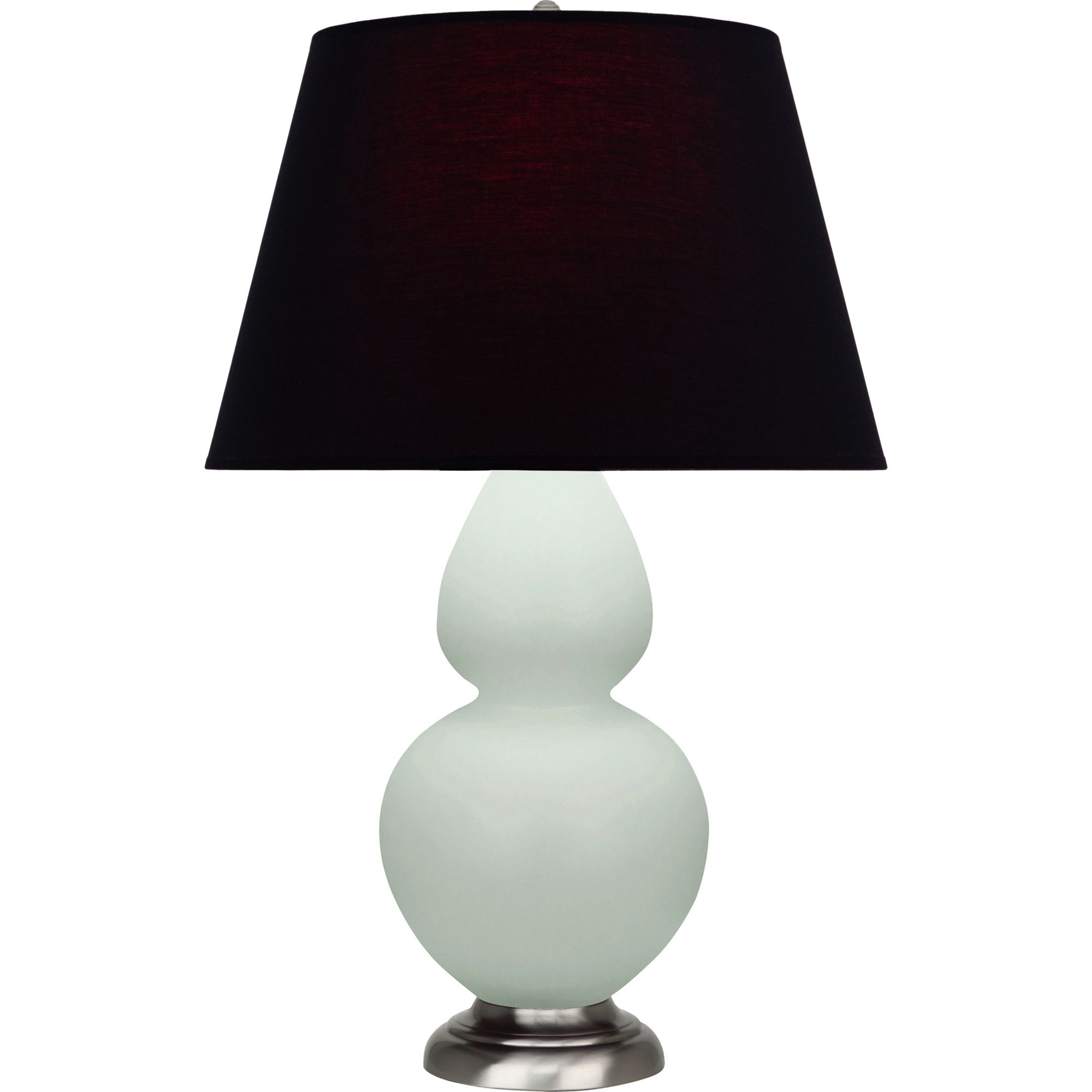 Image 2 Double Gourd 31"H Matte Celadon And Silver Lamp w/ Ink And Rose Shade more views