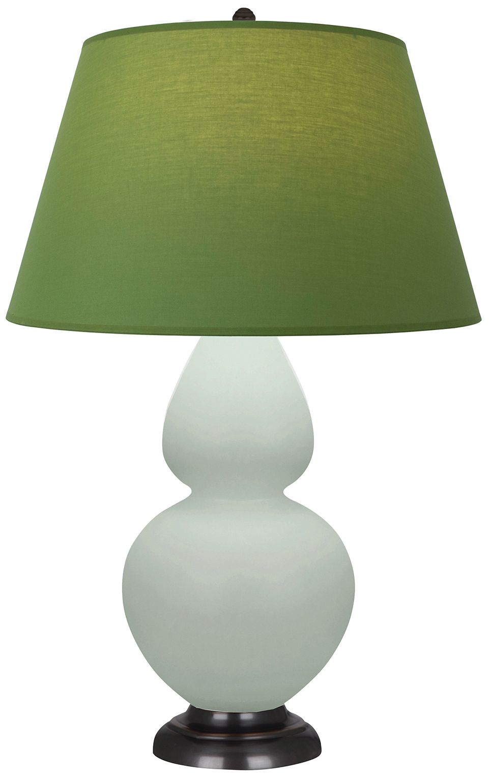 Double Gourd 31"H Matte Celadon & Bronze Lamp w/ Tea & Taupe Made to Order